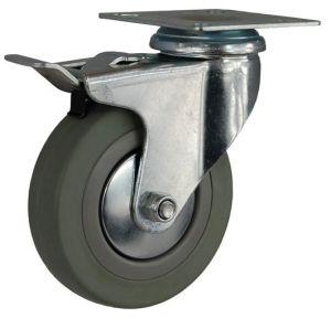 (806)Koło tworzywo guma  hamulec  125 mm     