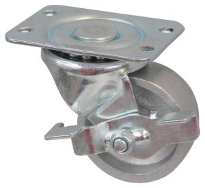 (875)Koło żeliwo skrętne hamulcem 50 mm   